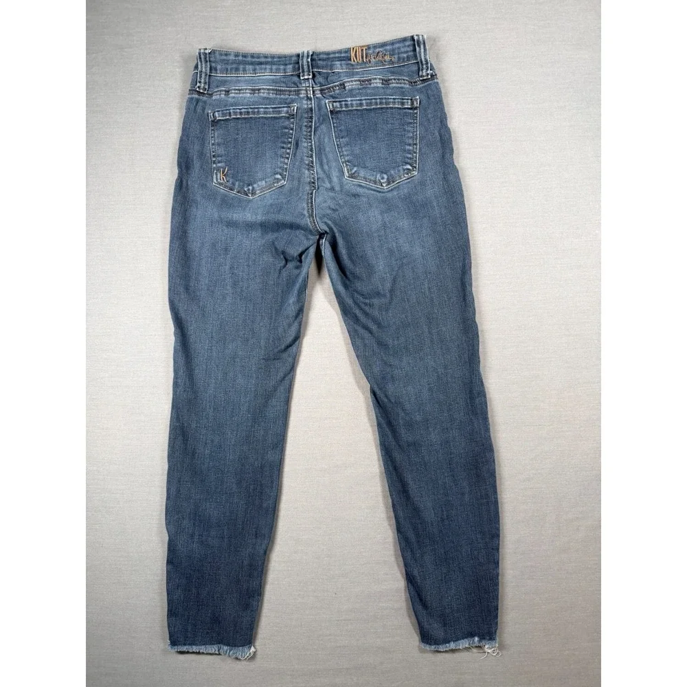 Kut From The Kloth Jeans Donna Skinny Ankle Step Fray Hem Denim Size 4 Boho Arts - Picture 2 of 15